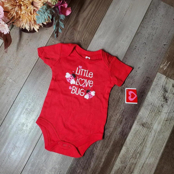 NWT Baby Valentine’s Day Outfit Creeper One Piece 0-3 Months Little Love Bug - Picture 8 of 11
